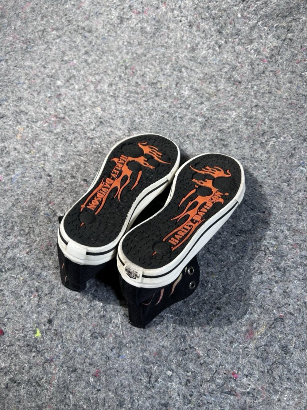 Harley-Davidson Women’s D83607 Rose & Dagger Canvas High Top Shoes Black Sz 7 - Picture 4 of 6